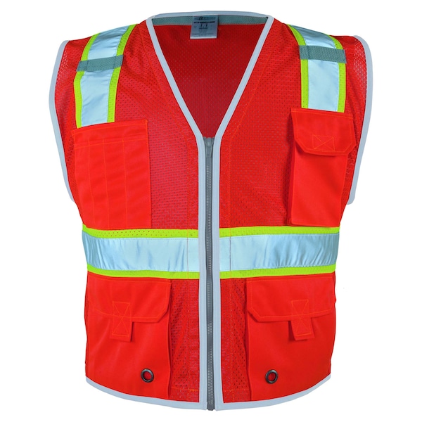 Kishigo 2X, Fluorescent Red, Class 2, Heavy Duty Vest 1710-2X - main